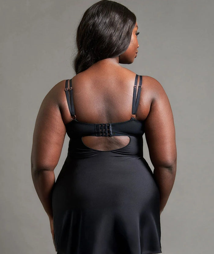 Scantilly Embrace Wired Deep Plunge Chemise - Black