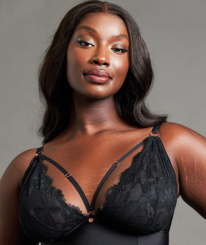 Scantilly Embrace Wired Deep Plunge Chemise - Black
