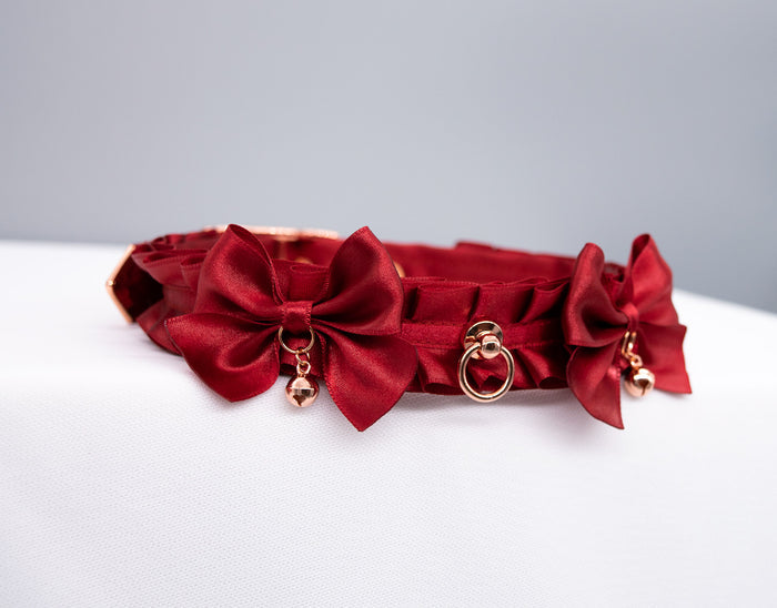 Scarlet Princess ~ Red Collar in Rose Gold