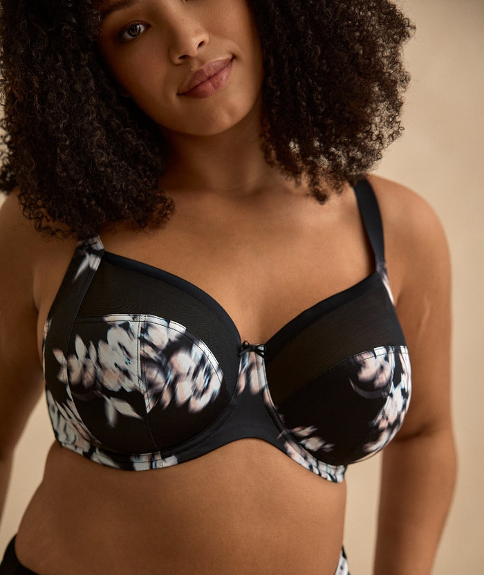 Sculptresse Bliss Full Cup Underwire Bra - Black/Floral
