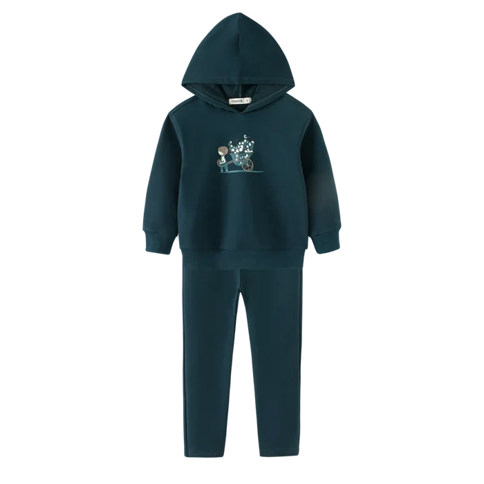 set outfit graphic tracksuit - teal