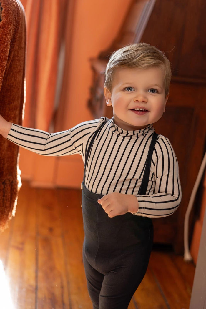 set outfit vertical stripes - black