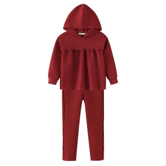 set outfit washed tracksuit - burgundy