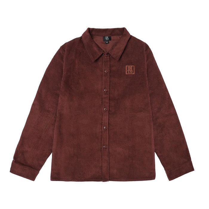 shirt corduroy l/s  - burgundy