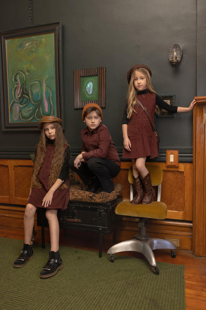 shirt corduroy l/s  - burgundy