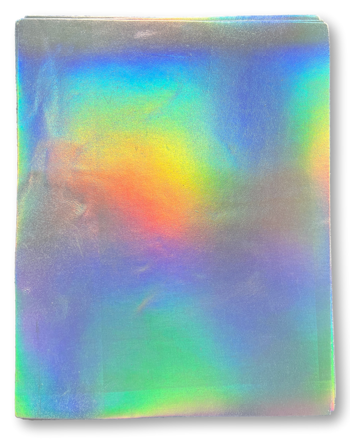 Silver Iridescent Leather shown in a full product view