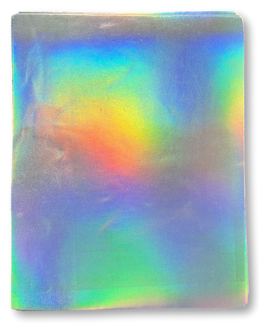 Silver Iridescent Leather shown in a full product view