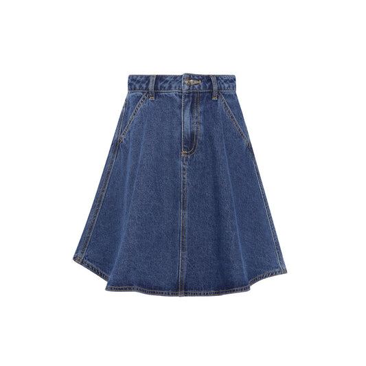 skirt denim yoke - blue denim