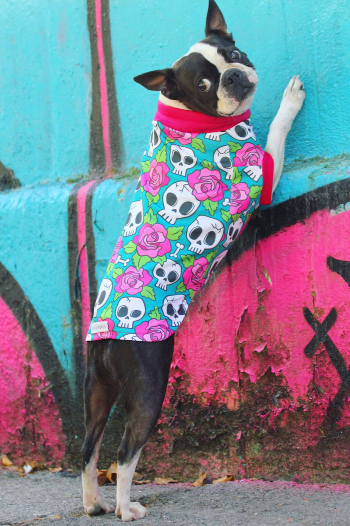 Jax & Molly's Skull and Roses Dog Pajamas
