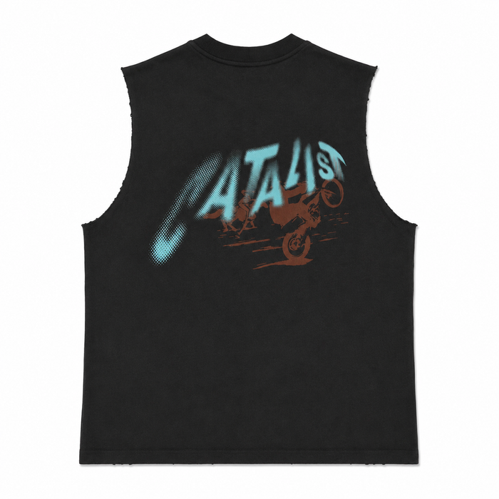 Sleeveless Tee 'HORSE & MOTORCYCLE'