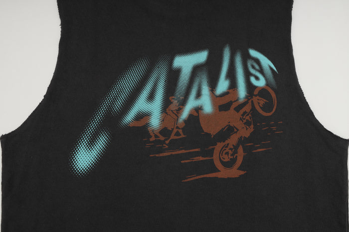 Sleeveless Tee 'HORSE & MOTORCYCLE'
