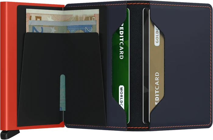 Slimwallet -  Matte Night Blue & Orange