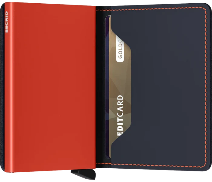 Slimwallet -  Matte Night Blue & Orange