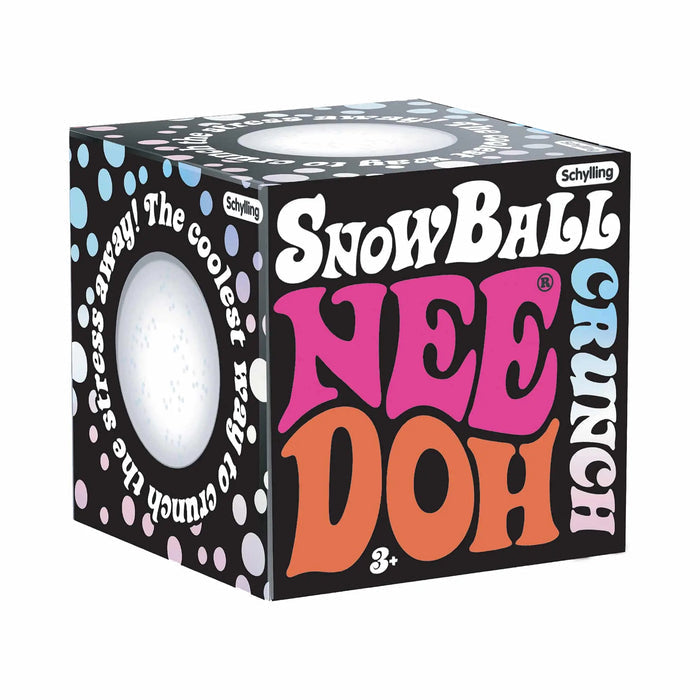 Box of Schylling SnowBall Nee Doh Crunch toy on a white background