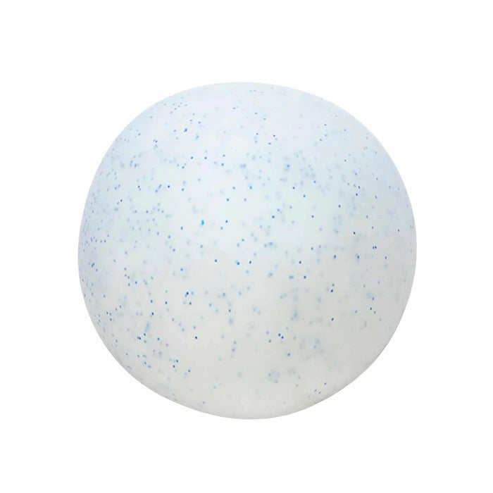 Speckled white and blue Snow Ball Crunch on a white background