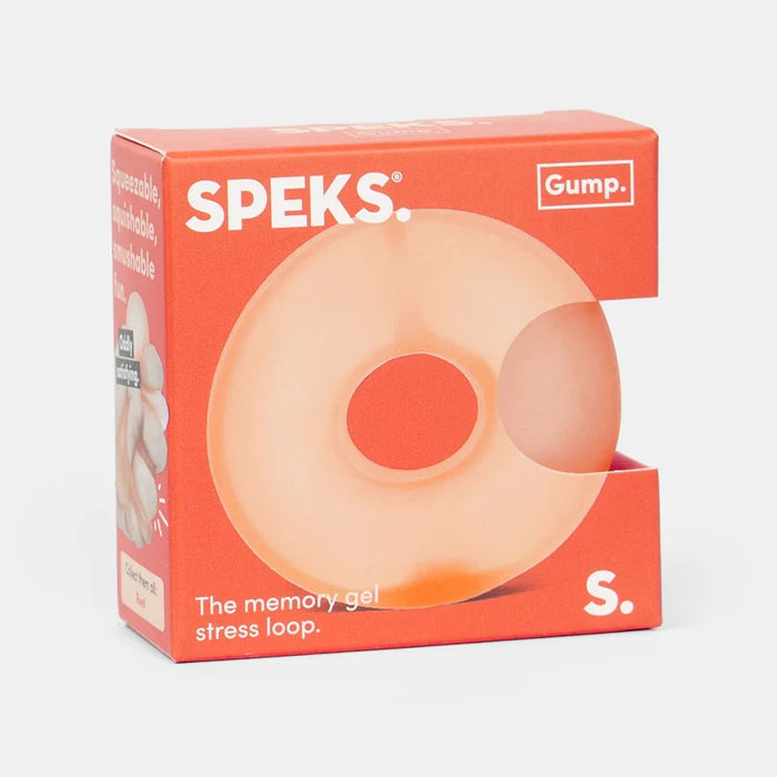 Speks memory gel stress loop packaging with visible brand name on a white background
