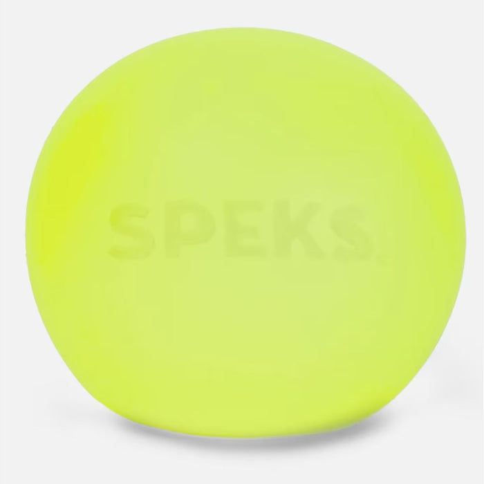 Yellow Gump ball with 'SPEKS' branding on a light gray background