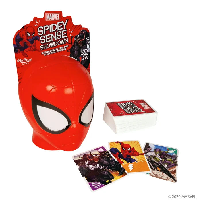 Spidey Sense Showdown Game with cards on a white background