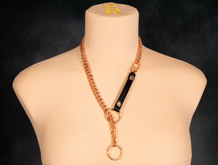 Split Leather Slip Chain Collar