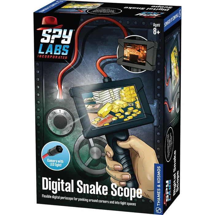 Spy Labs Digital Snake Scope toy packaging with a hand holding the scope and snake inside.