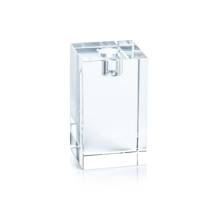 Square Crystal Glass Taper Holder - Taper Holder by Carlyle Avenue
