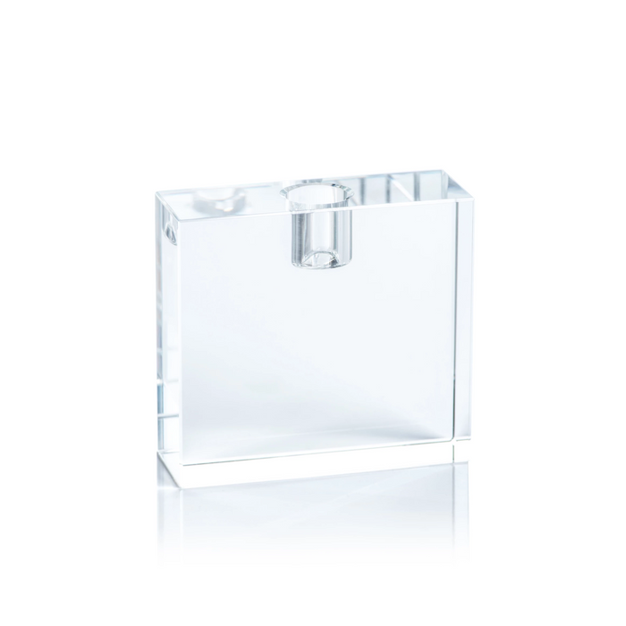Square Crystal Glass Taper Holder - Taper Holder by Carlyle Avenue