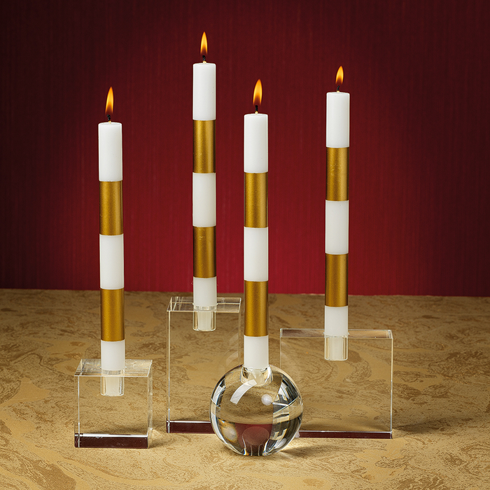 Square Crystal Glass Taper Holder - Taper Holder by Carlyle Avenue