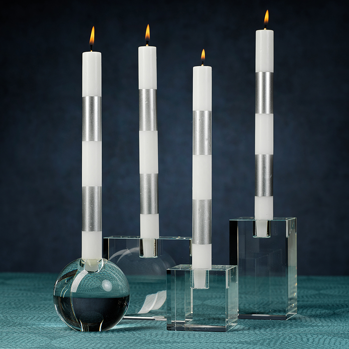 Square Crystal Glass Taper Holder - Taper Holder by Carlyle Avenue