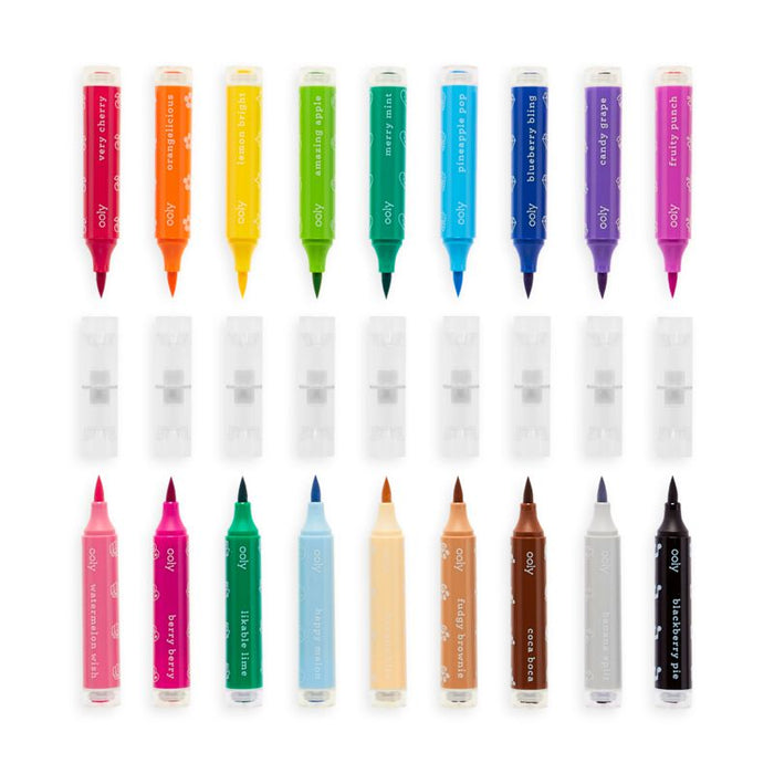 Stampables Double Ended Brush & Stamp Markers - Set of 18