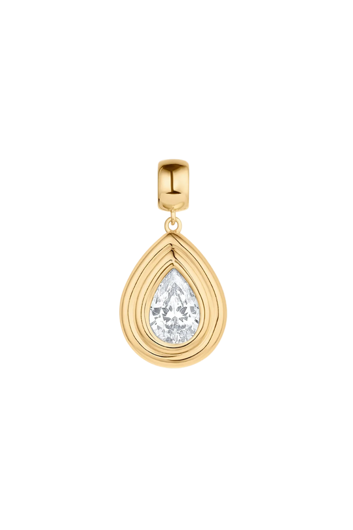 Thatch Starlet Teardrop Charm in gold with cubic zirconia