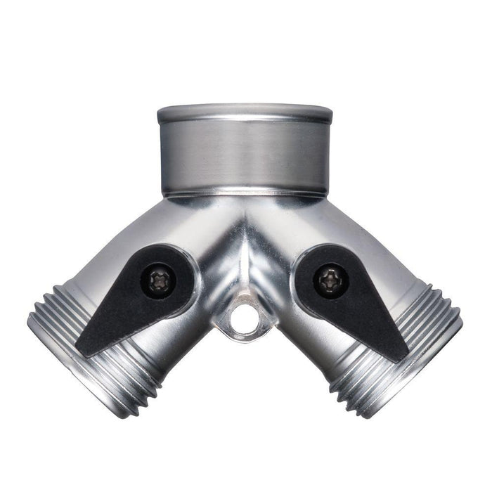 Steel 2-Way Garden Hose Valve - Factory Direct Hose