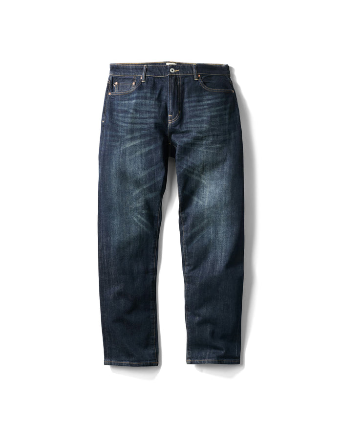 Stretch Selvedge Denim Jean - Straight Fit - Dark Wash