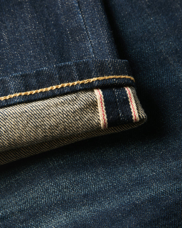 Stretch Selvedge Denim Jean - Straight Fit - Dark Wash