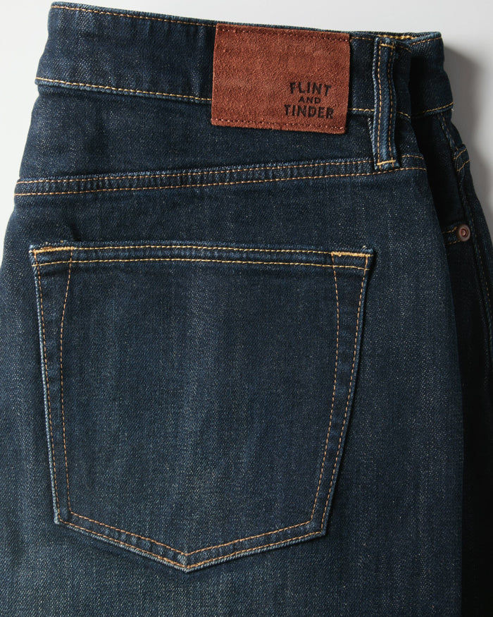 Stretch Selvedge Denim Jean - Straight Fit - Dark Wash