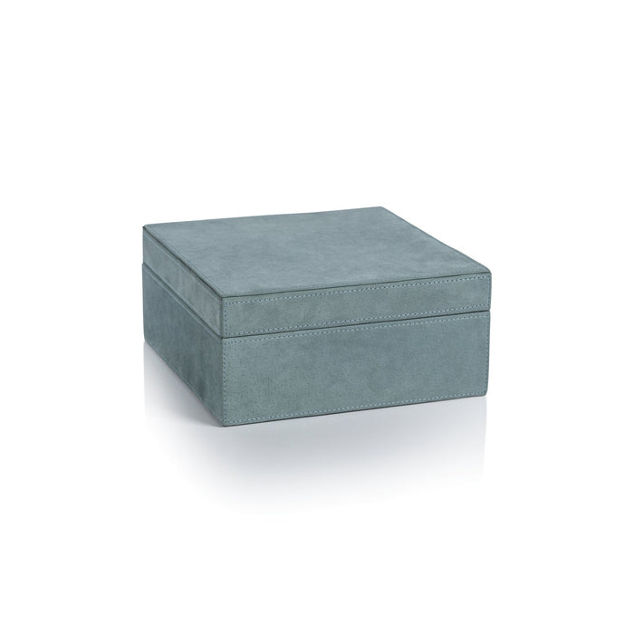 Suede Box - Côte d'Azur Blue - Decorative Accessories by Carlyle Avenue