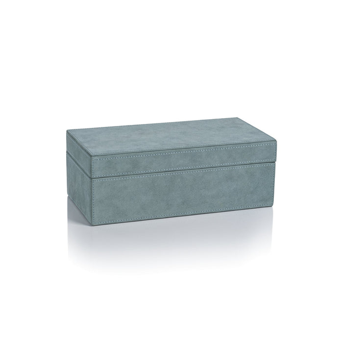 Suede Box - Côte d'Azur Blue - Decorative Accessories by Carlyle Avenue