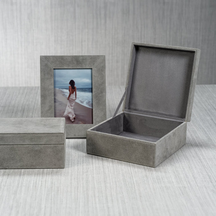 Suede Box - Shoreline Gray - Decorative Accessories by Carlyle Avenue