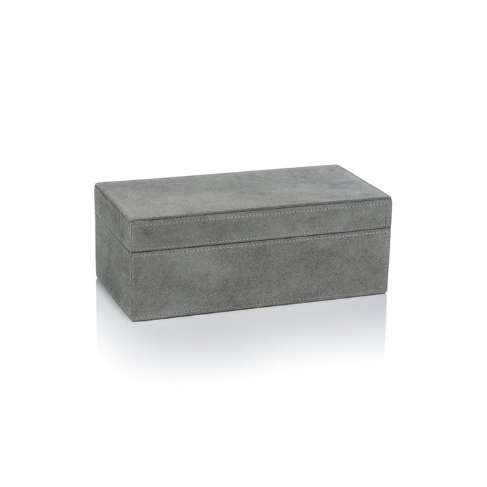 Suede Box - Shoreline Gray - Decorative Accessories by Carlyle Avenue