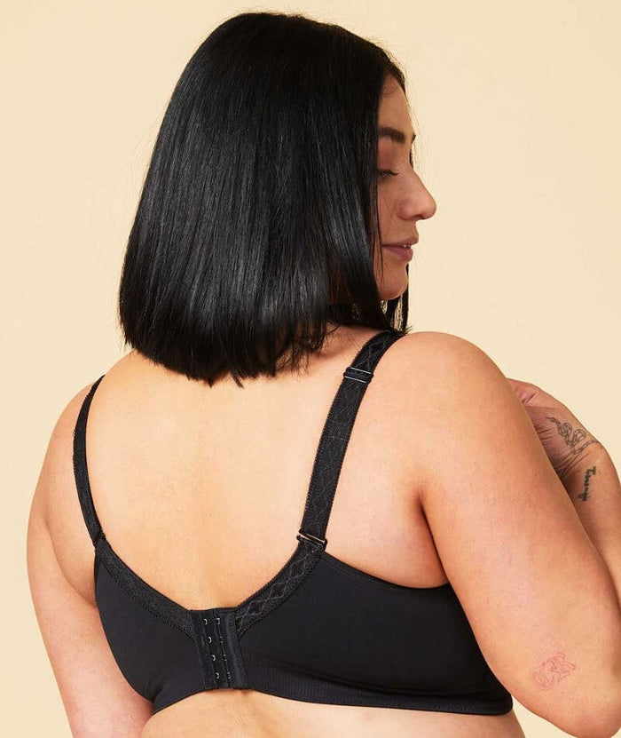 Sugar Candy Fuller Bust Seamless F-HH Cup Lounge Bra - Black Bras