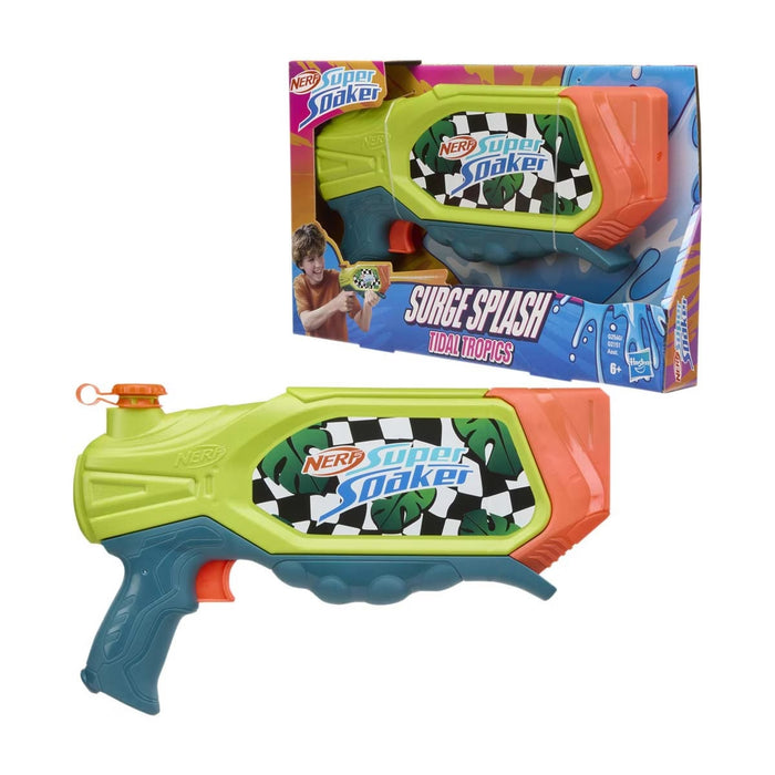 Nerf Super Soaker toy with packaging on a white background
