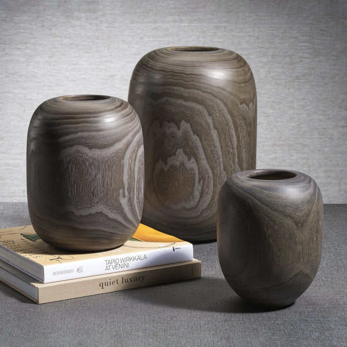 Sylva Decortive Wood Vase - Vases by Carlyle Avenue