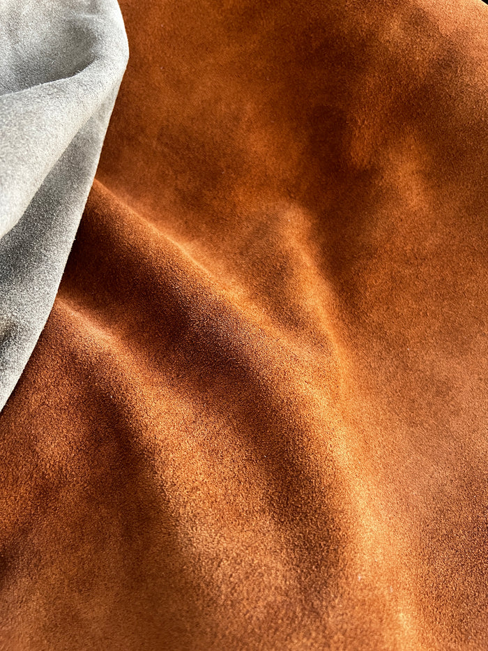 Tan Cow Suede surface detail showing texture and finish