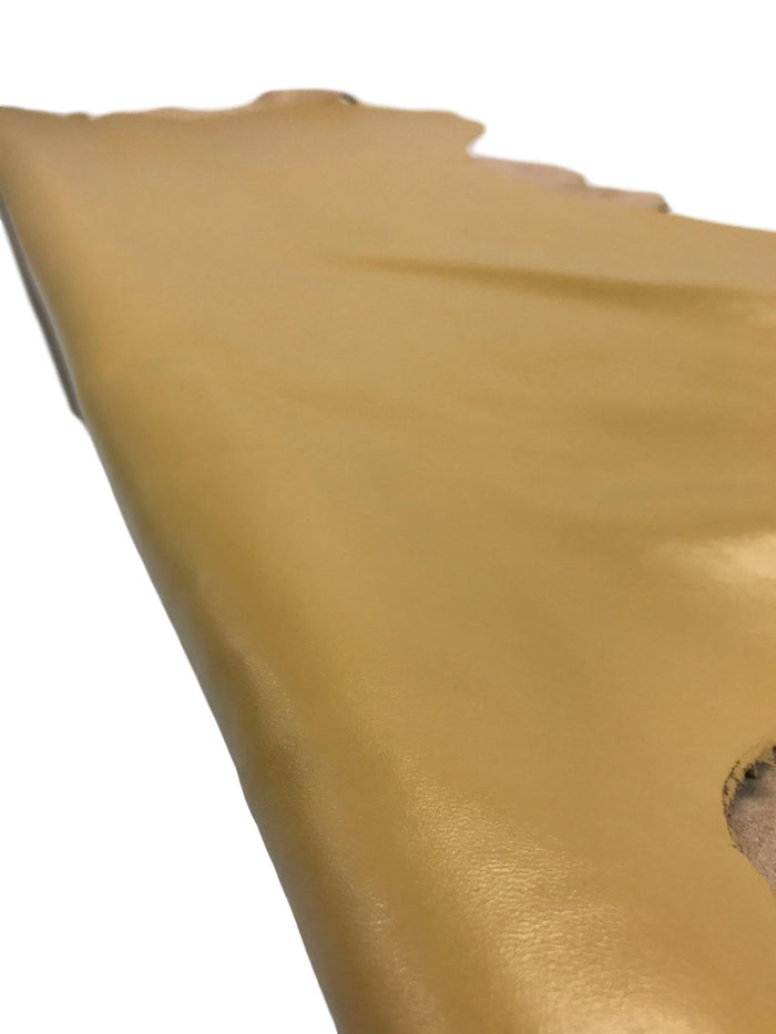 Tan Italian Nappa Lambskin close view showing grain and texture