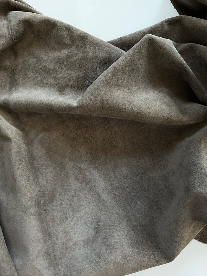 Taupe Cow Suede surface detail showing texture and finish