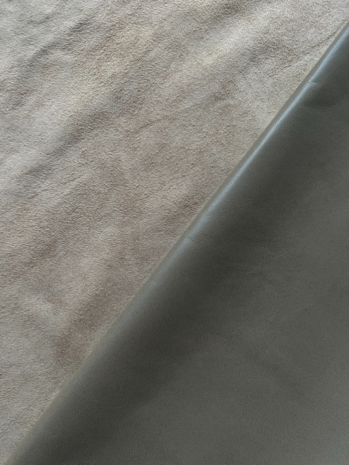 Taupe Italian Nappa Lambskin alternate view showing color and surface finish