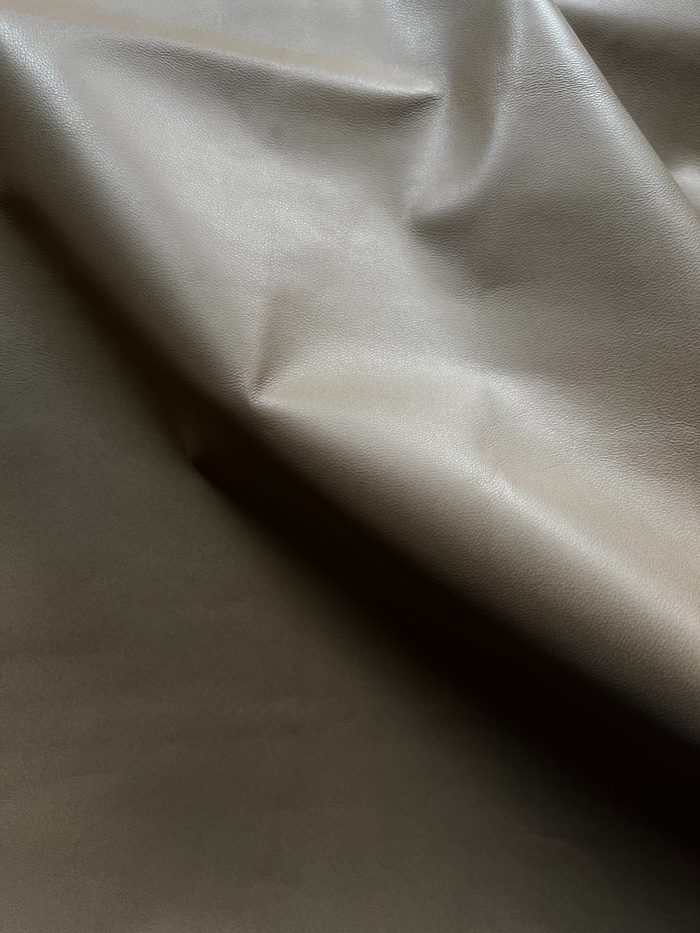 Taupe Italian Nappa Lambskin close view showing grain and texture