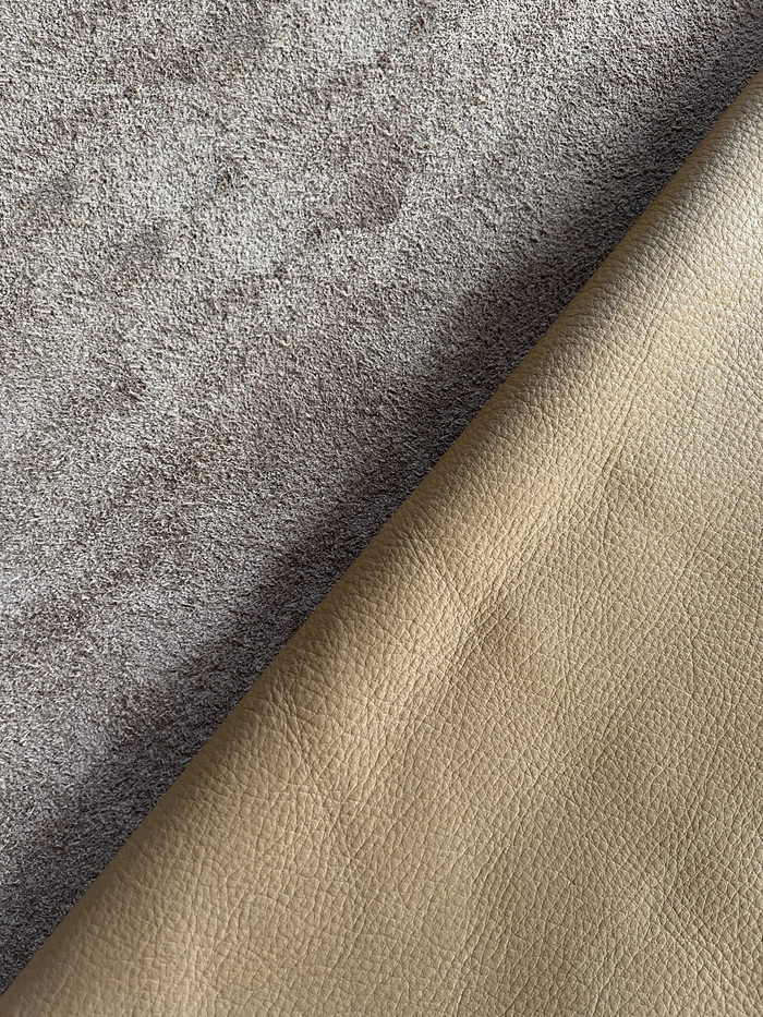 Taupe Full-Aniline Cowhide alternate view showing color and surface finish