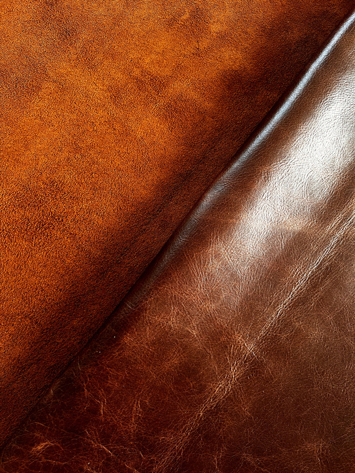 Terracotta Pull-Up Cowhide alternate view showing color and surface finish