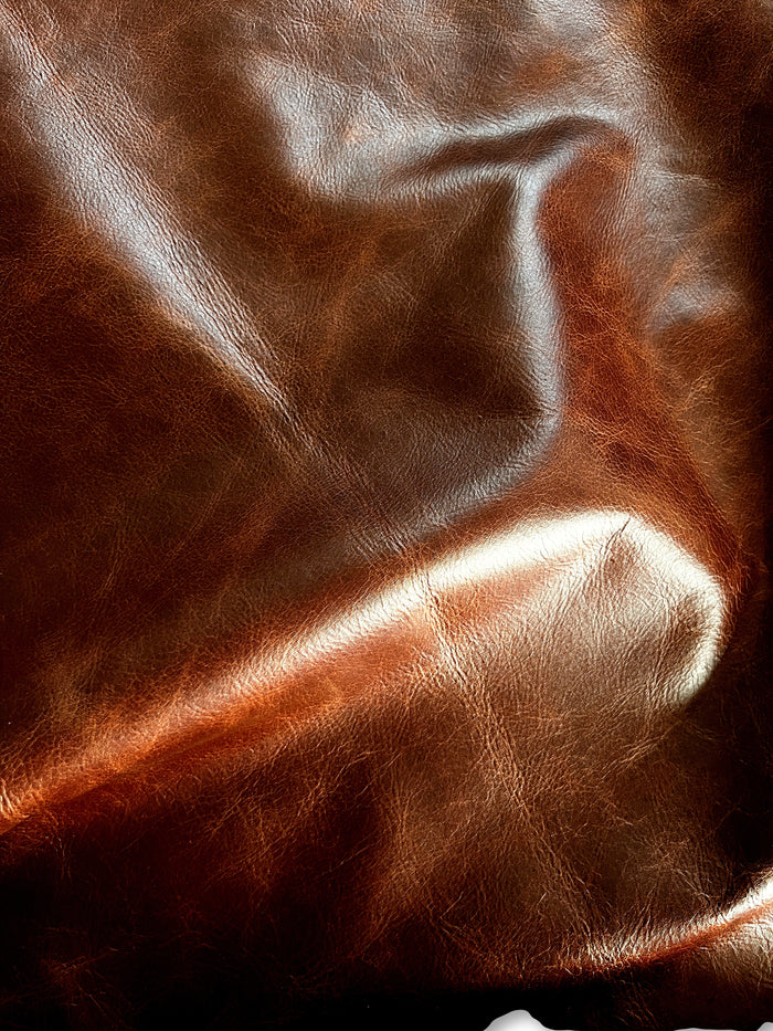 Terracotta Pull-Up Cowhide surface detail showing texture and finish