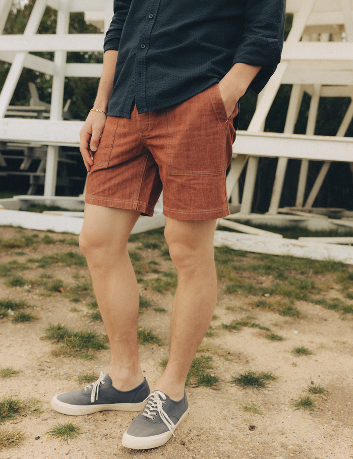 The Breakwater Short in Brick Chambray